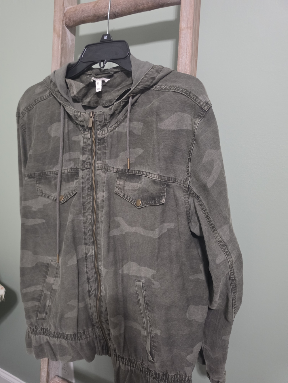 Maurices Olive Camo Hooded Field Jacket
